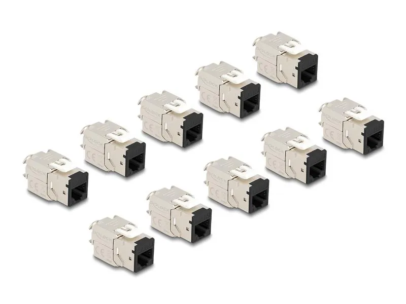 Delock Keystone-Modul RJ45 zu LSA Cat.6A Schwarz, 10 Stück Delock Keystone-Modul RJ45 zu LSA Cat.6A Schwarz, 10 Stück