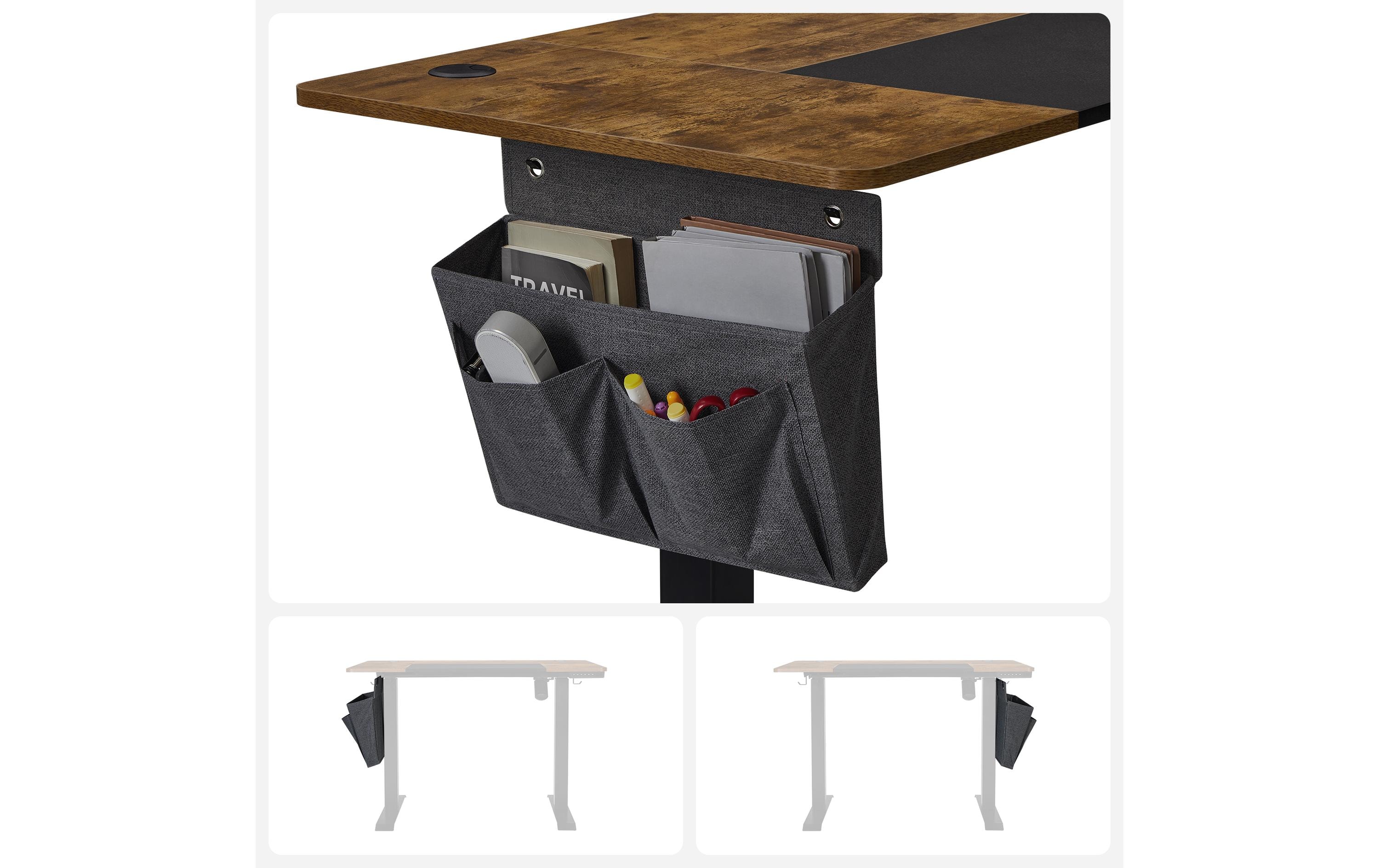 Songmics Stehtisch 120 x 60 cm, Vintagebraun-Schwarz