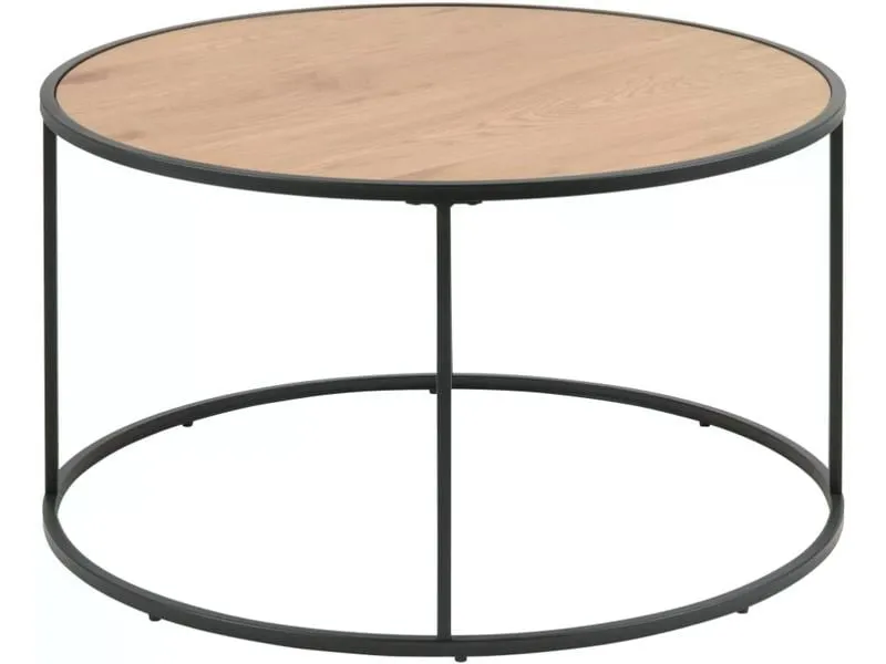 AC Design Couchtisch Seaford Rund, Nature/Schwarz