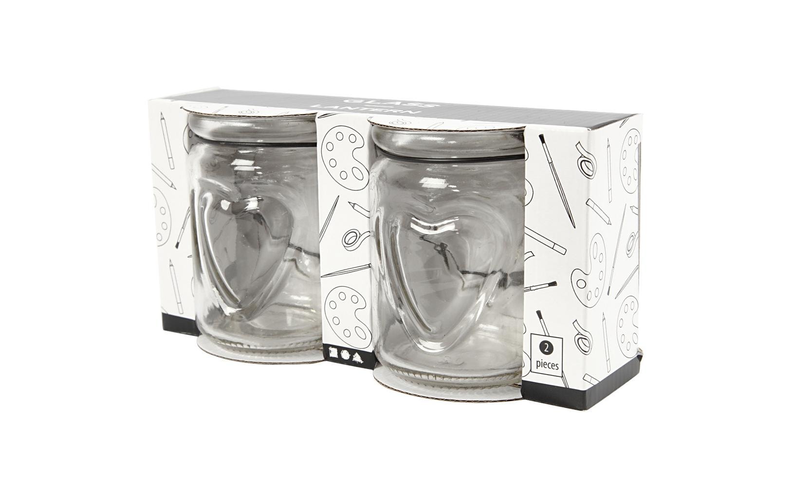 Creativ Company Glasgefäss Kerze 9.5 x 9 cm 2 Stück