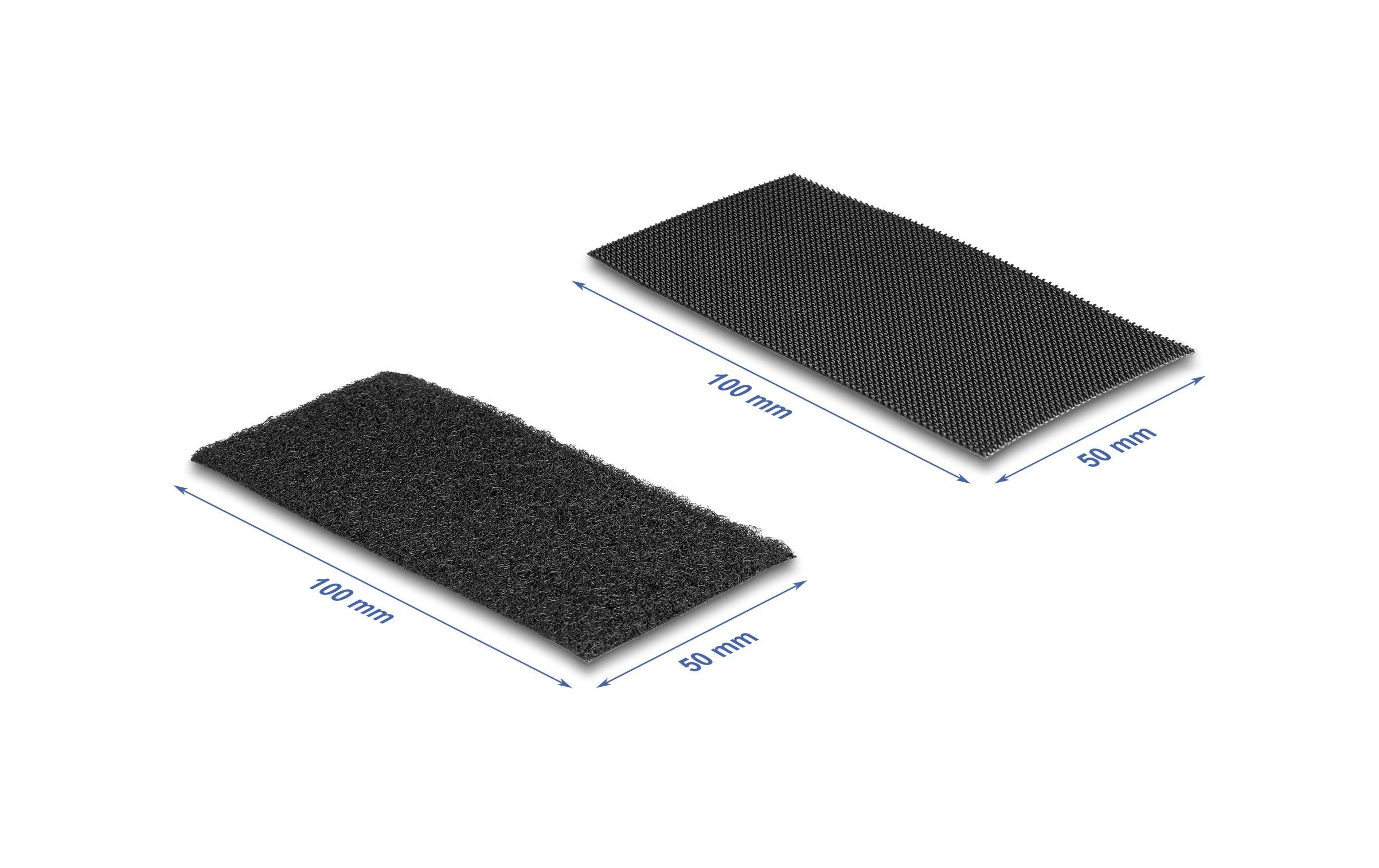 Delock Klettrechtecke Schwarz 0.1 m x 50 mm, 10 Stück
