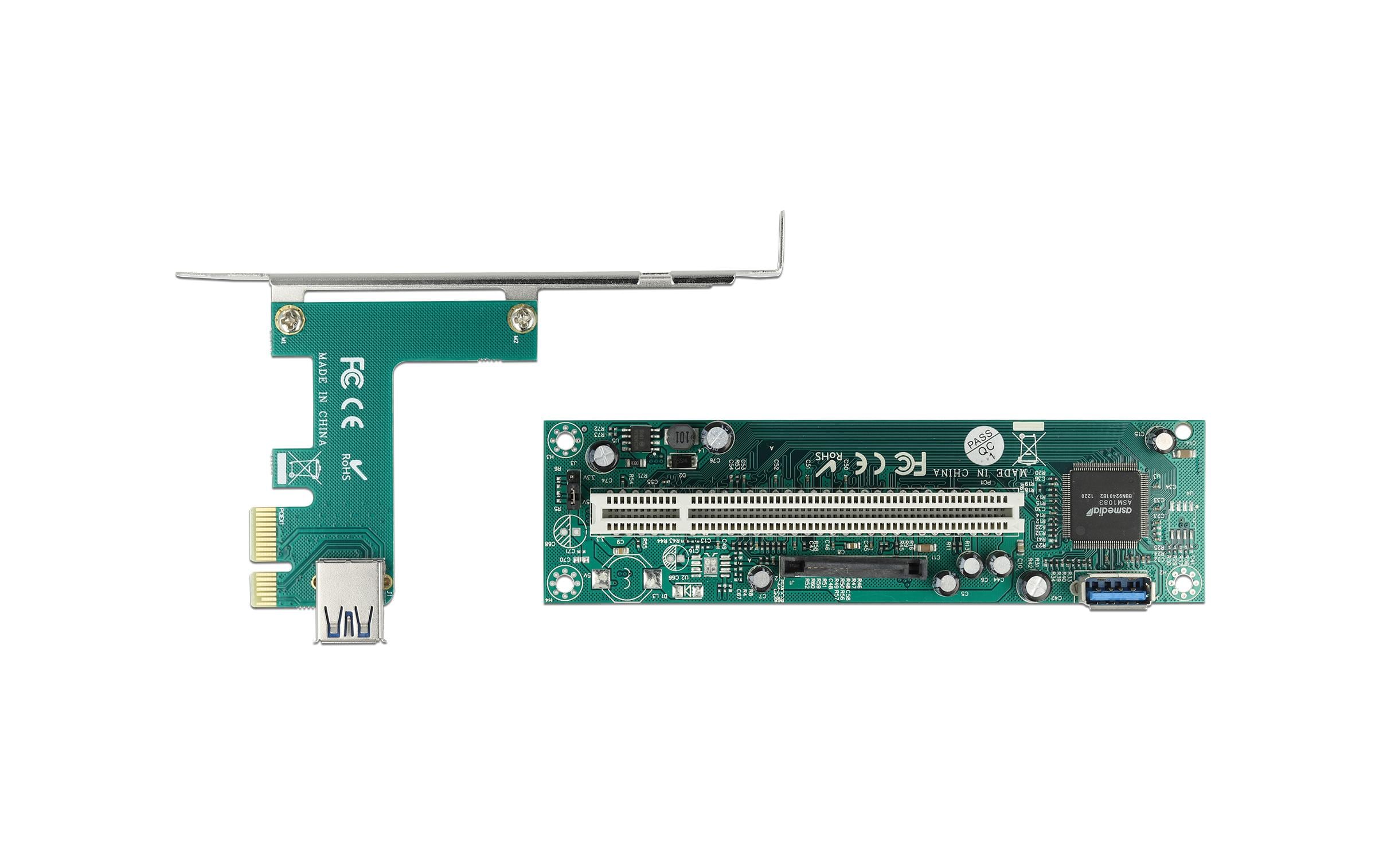 Delock PCI-E Riser Karte x1 zu 1 x PCI 32 Bit Slot mit 60 cm Kabel Delock PCI-E Riser Karte x1 zu 1 x PCI 32 Bit Slot mit 60 cm Kabel