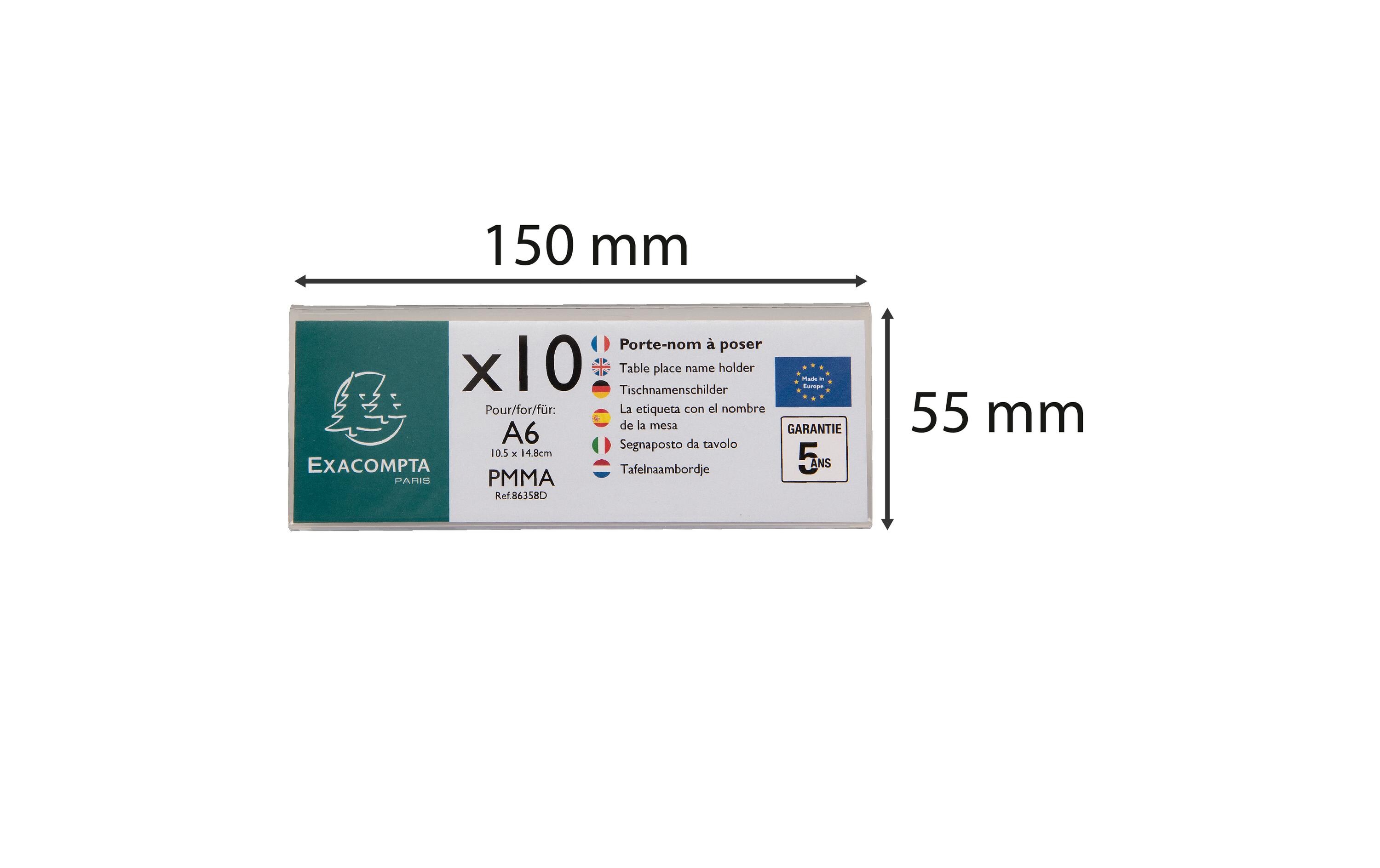 Exacompta Namensschild A6, 10 Stück