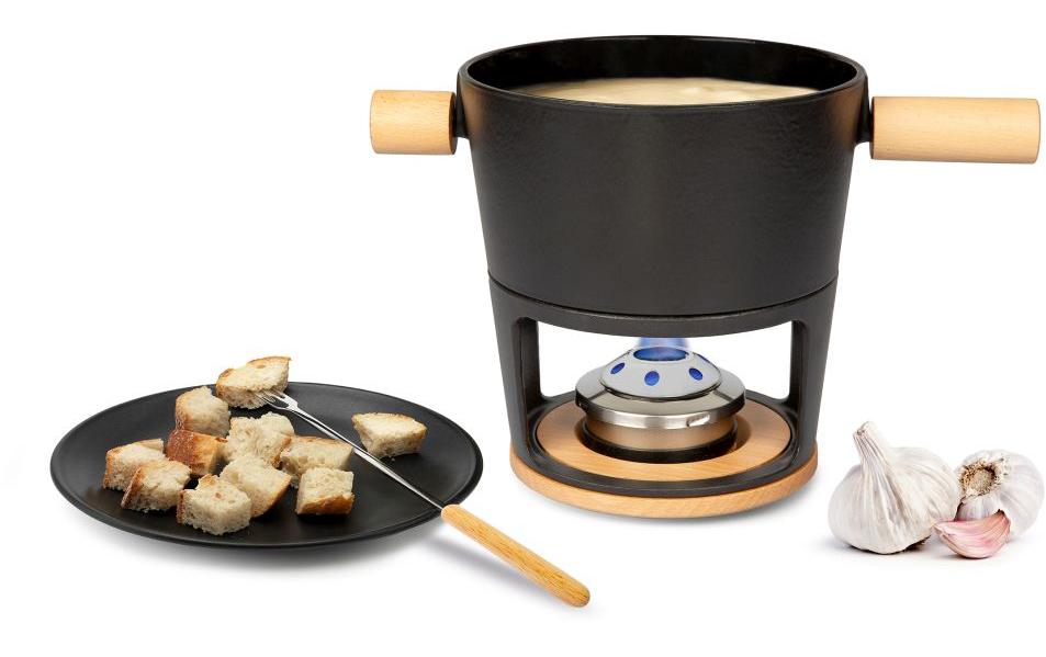Stöckli Käsefondue-Set Titlis Big 9 Teile, Schwarz