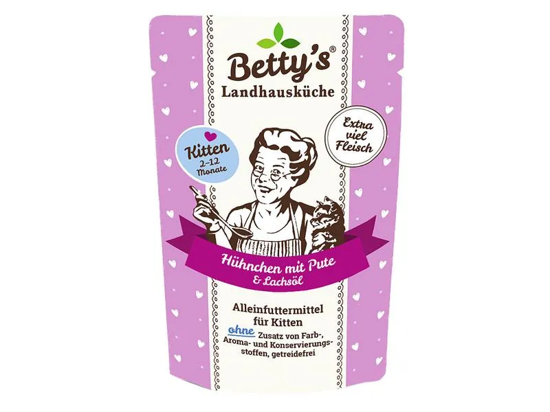 Betty's Landhausküche Nassfutter Hühnchen mit Pute, 12 x 100 g