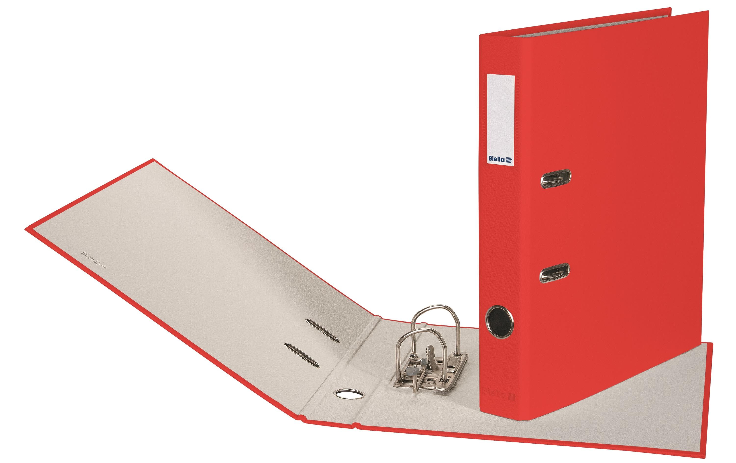Biella Ordner Plasticolor A4 4 cm, Rot