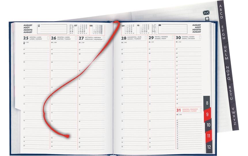 Biella Geschäftsagenda Orario Dunkelblau, 17.8 x 23.5 cm