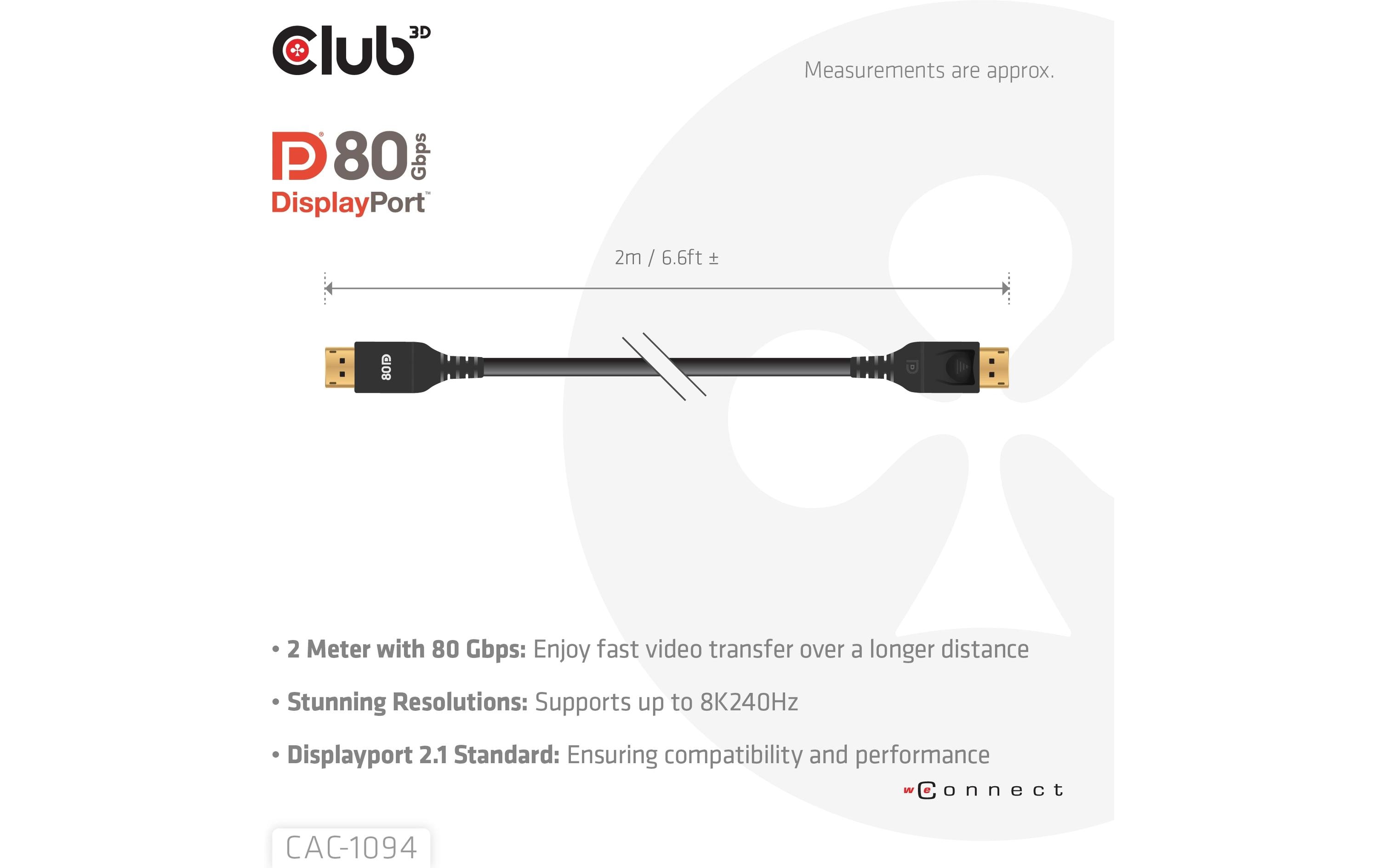 Club 3D Kabel CAC-1094 DisplayPort - DisplayPort, 2 m