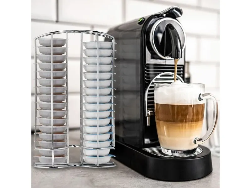 relaxdays Kapselspender Tassimo für 32 Kapseln, Silber relaxdays Kapselspender Tassimo für 32 Kapseln, Silber