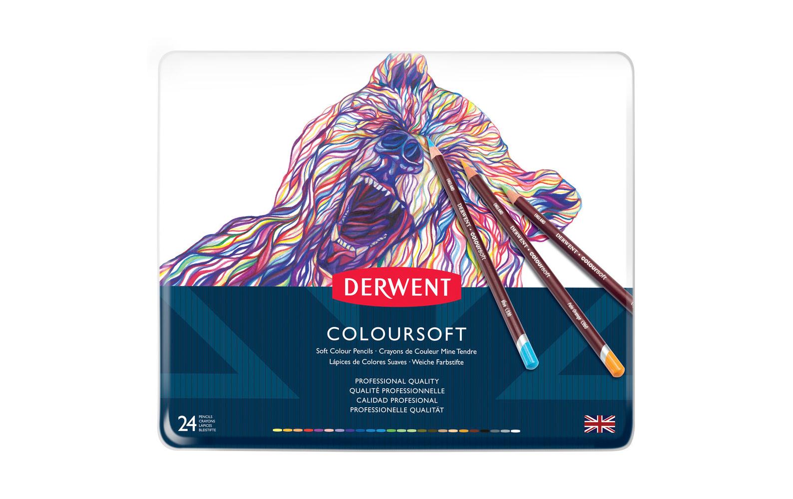 Derwent Coloursoft Buntstifte, mehrfarbig, 24-teilig