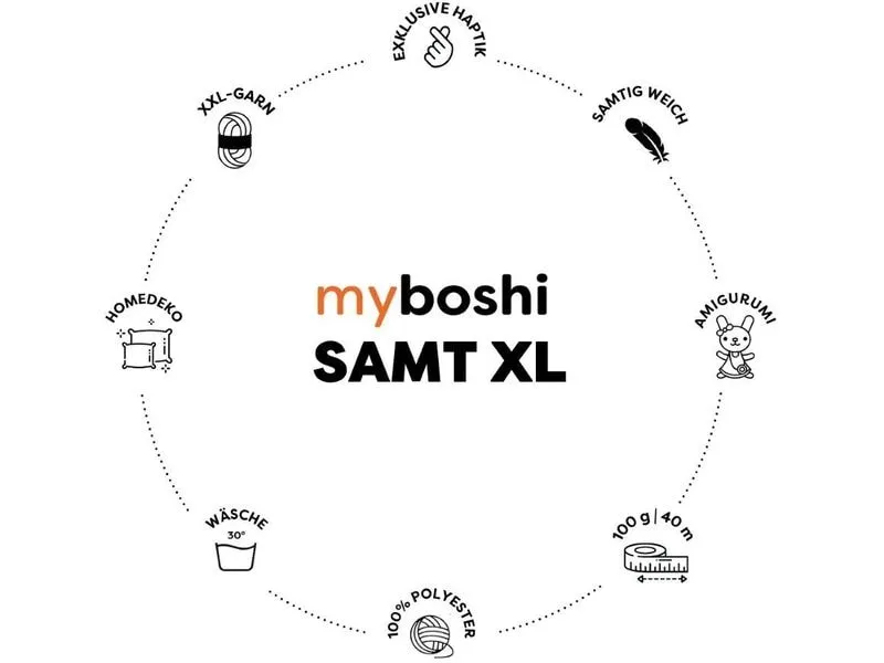 myBoshi Wolle Chenille Samt XL Magnolie, 100 g, 40 m