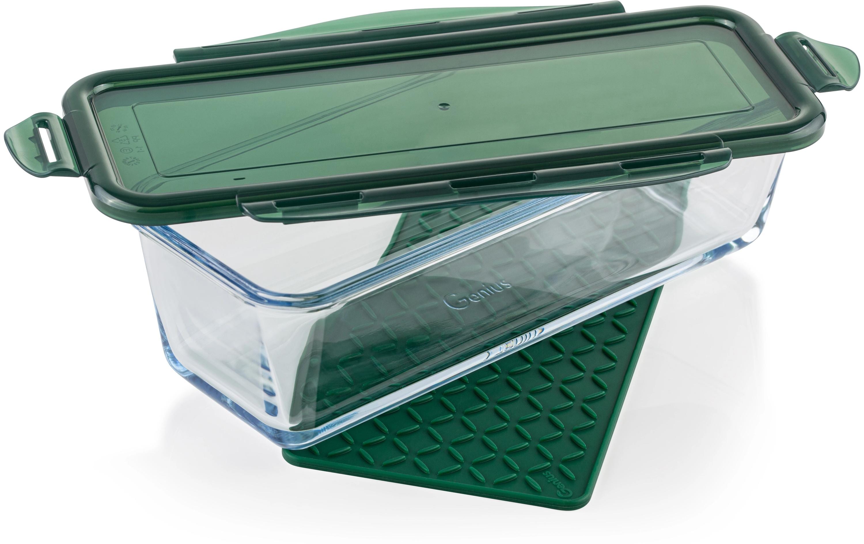 Genius Gemüseschneider Exklusiv Glasschüssel Grün, 3-teilig