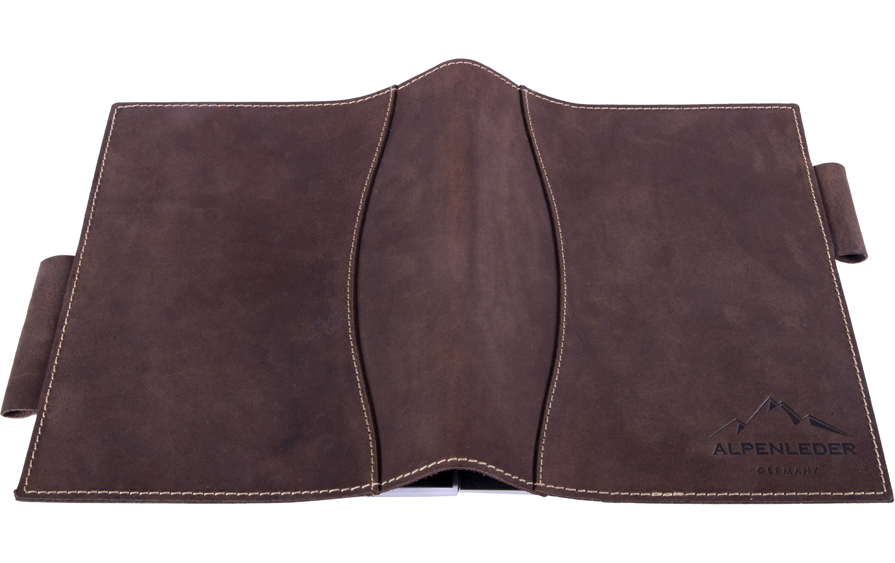 Alpenleder Notizbuch Schiller A5, liniert, Büffelleder Braun
