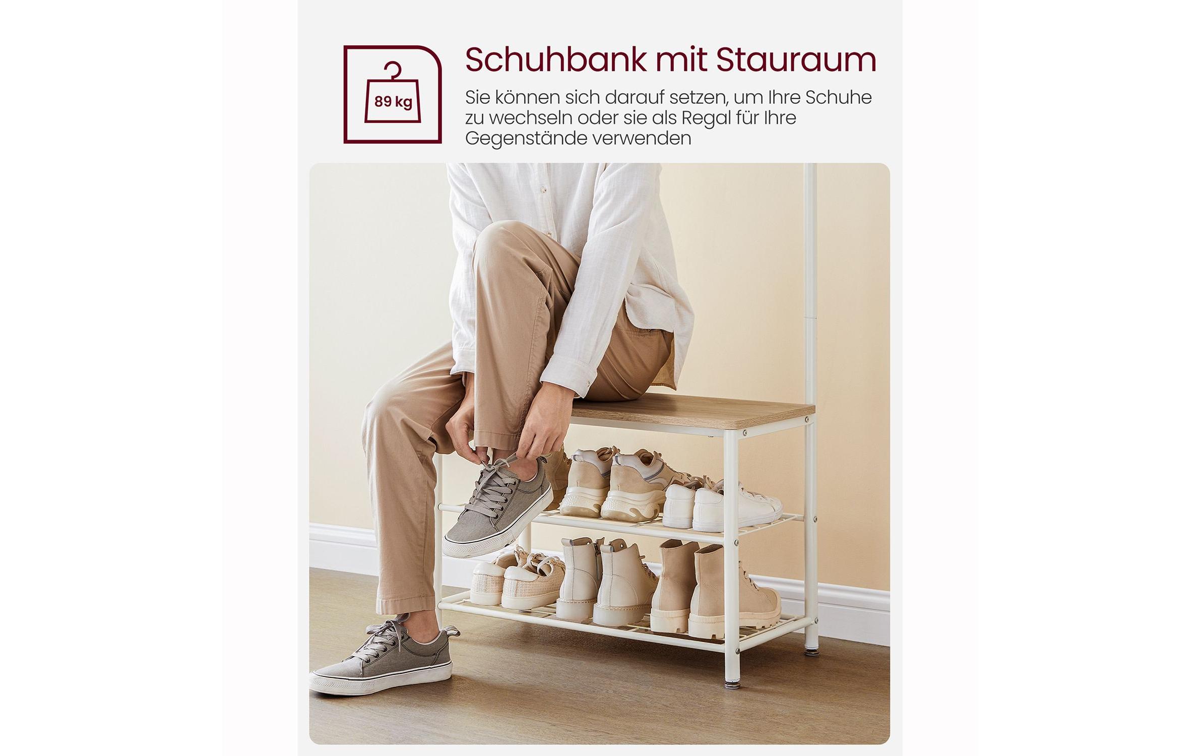 VASAGLE Garderobe 32.5 cm x 175 cm, Weiss