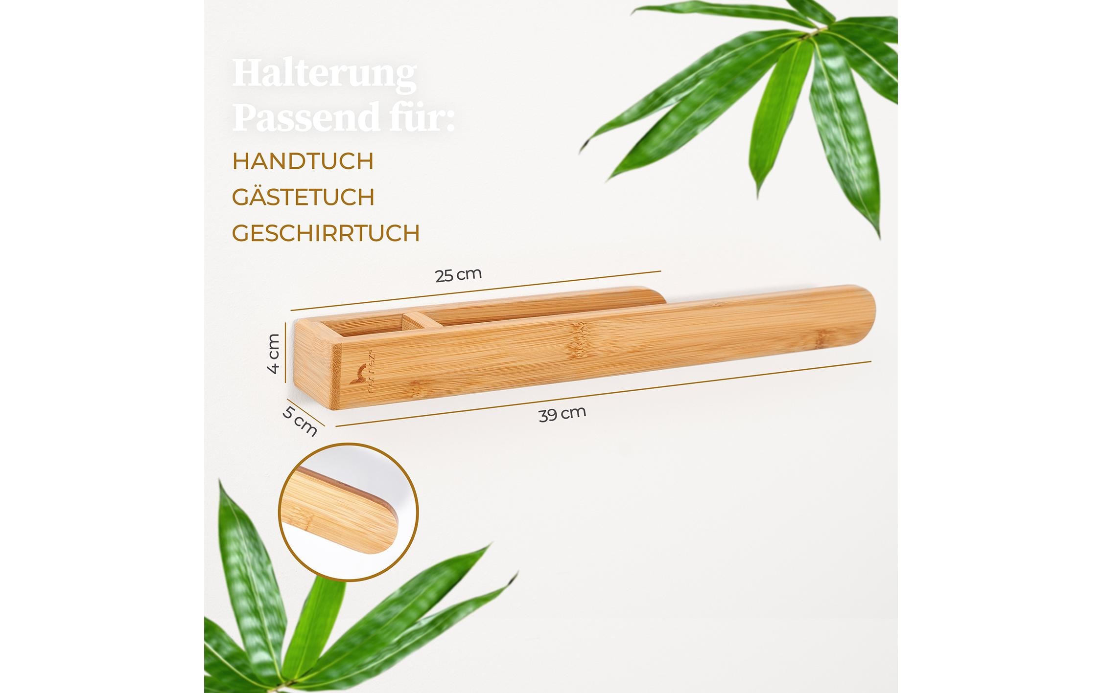 Hennez Handtuchhalter Max 39 cm, Natural Hennez Handtuchhalter Max 39 cm, Natural