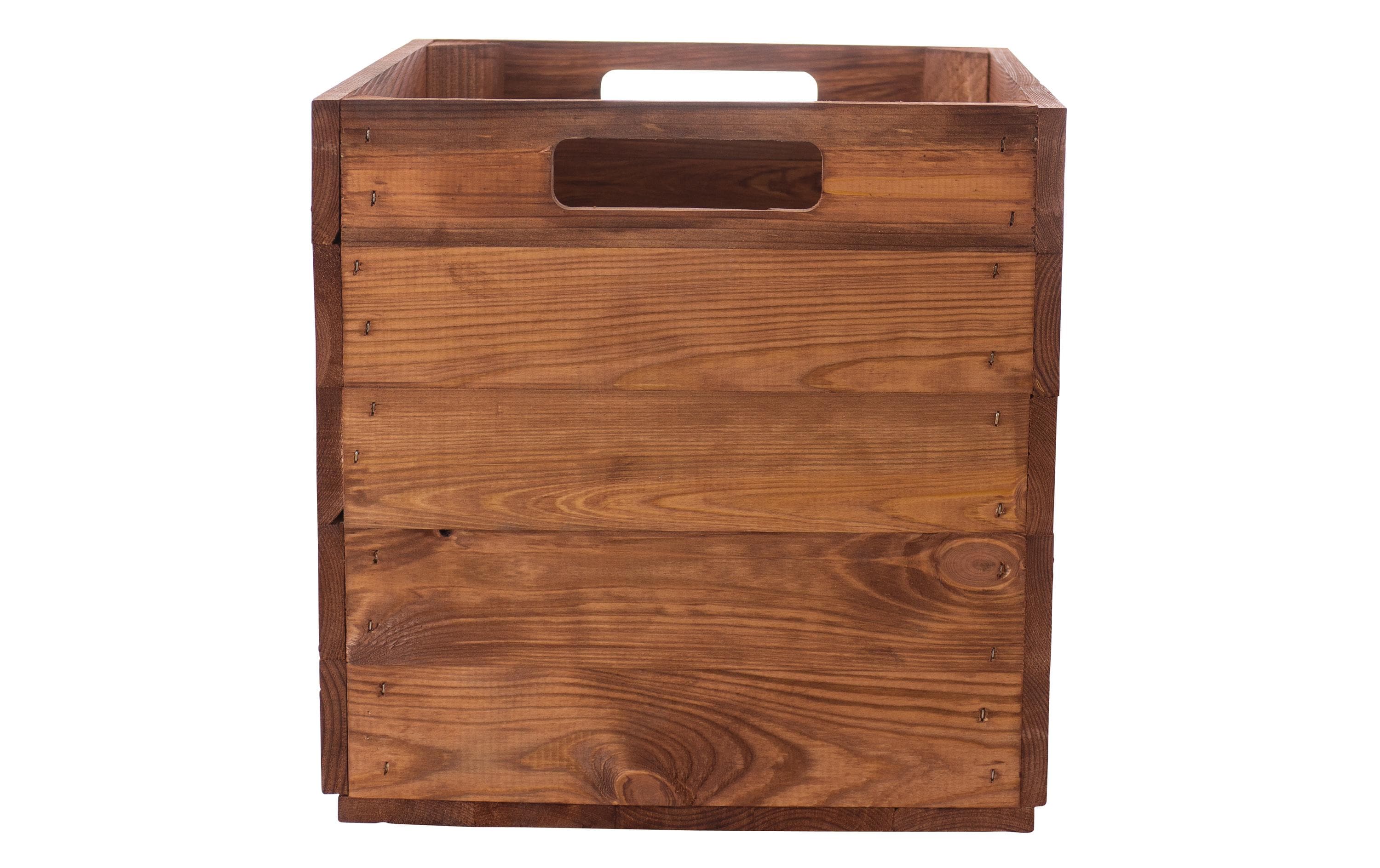 Holz Zollhaus Aufbewahrungskiste Vintage 33 x 38 cm, Braun