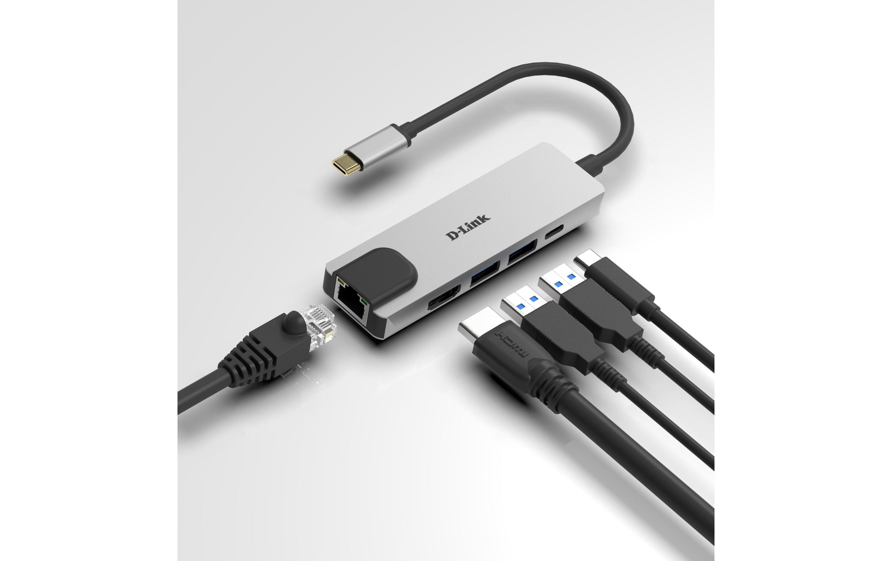 D-Link Dockingstation DUB-M520 HDMI/RJ45/USB3.0/USB‑C Ladeanschluss