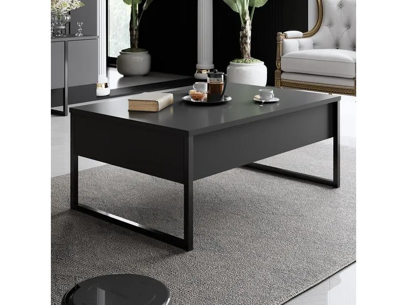 Woody Fashion Couchtisch Luxe 90 x 60 x 40 cm, Schwarz