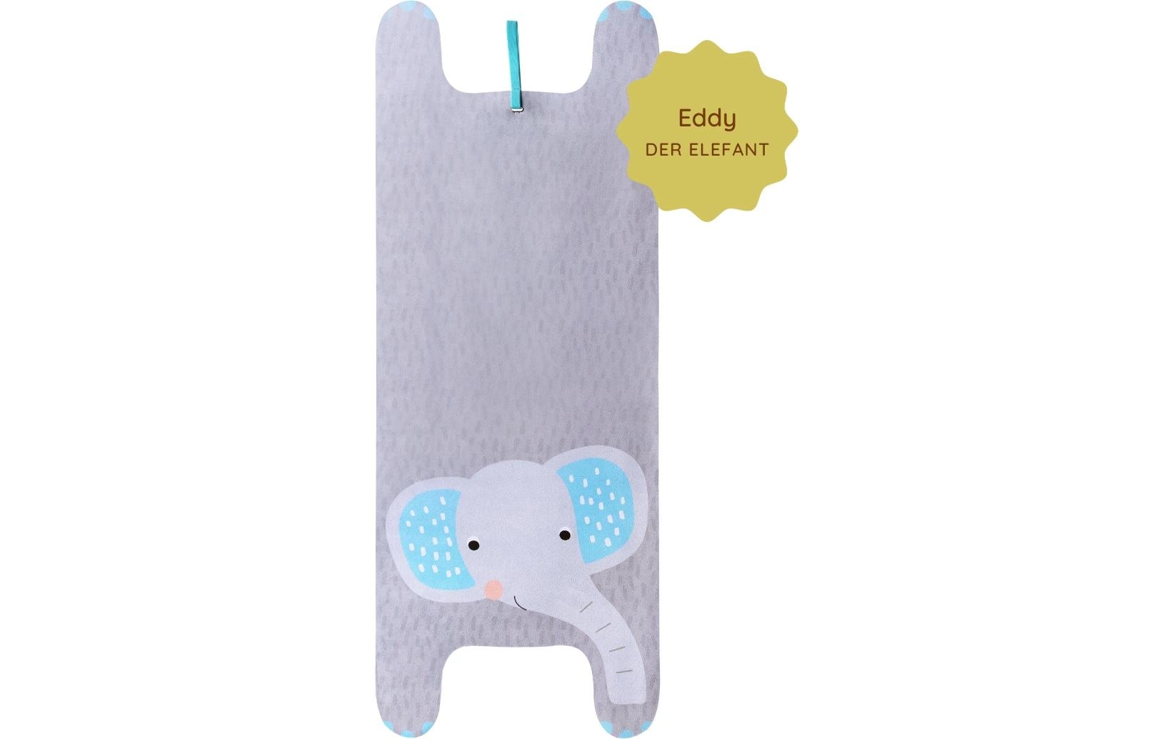 Yogitier Eddy der Elefant Naturkautschuk Mikrofaser-Velours Blau