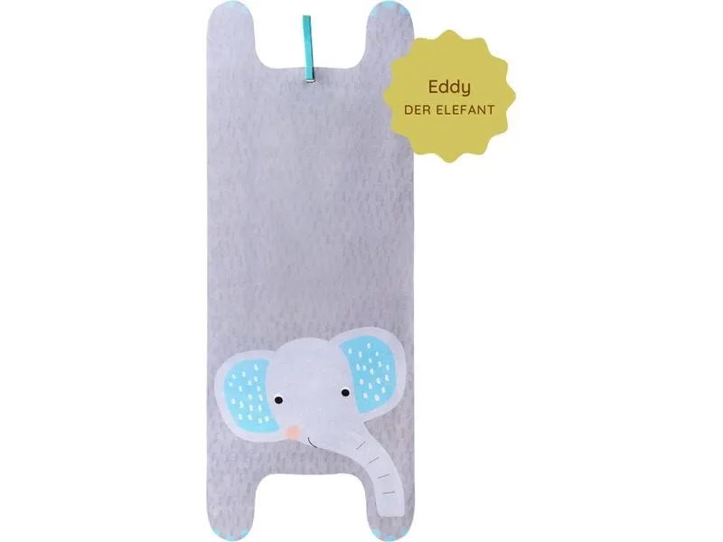Yogitier Eddy der Elefant Naturkautschuk Mikrofaser-Velours Blau