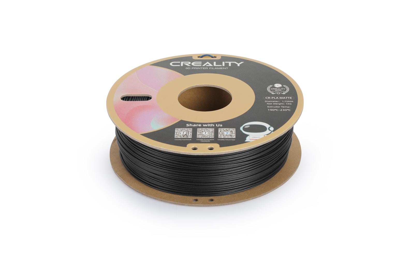 Creality Filament PLA, Mattschwarz, 1.75 mm, 1 kg