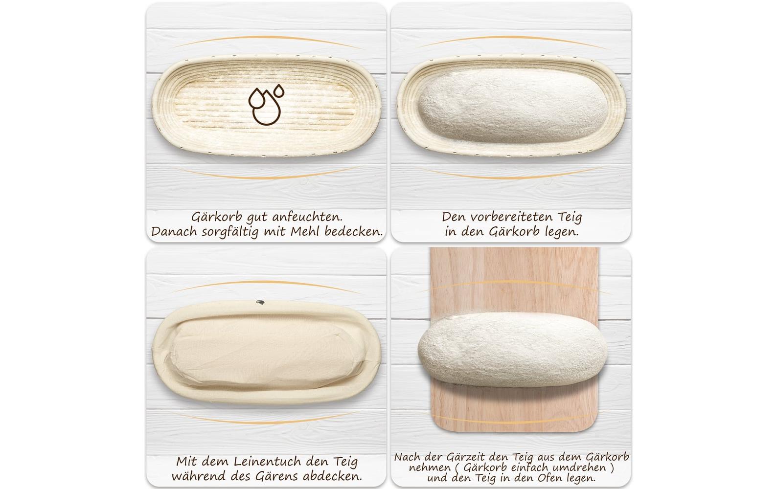 Exitoso Gärkorb Beige/Weiss Ø35 x 15 cm