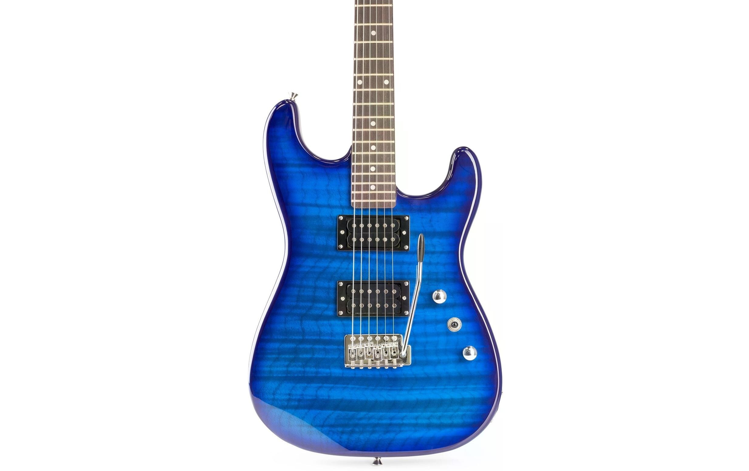 MAX E-Gitarre GigKit Quilted Style Blau