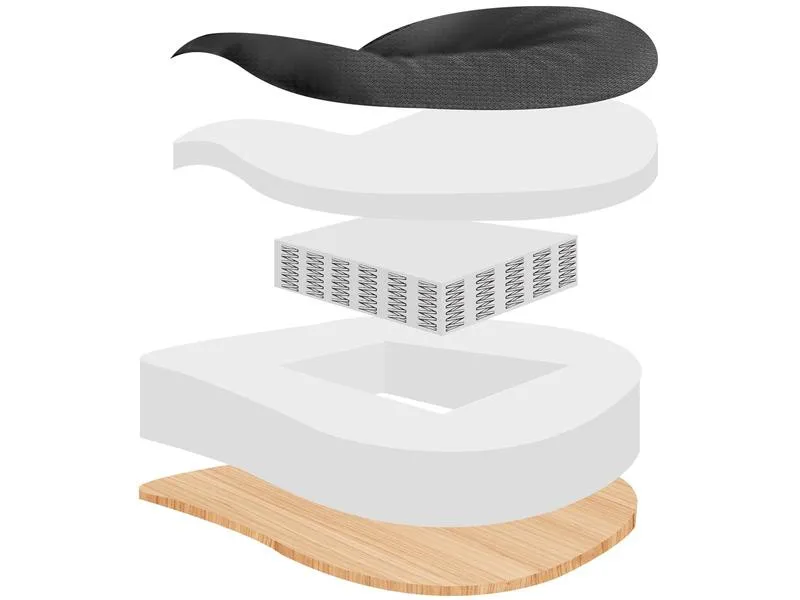 Songmics Bürostuhl mit Netzrücken und Armlehnen, Schwarz