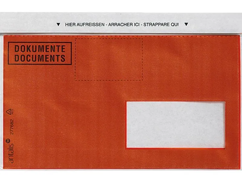 Antalis Dokumententasche C6/5 Druck, Fenster Rechts, 1000 Stück, Rot Antalis Dokumententasche C6/5 Druck, Fenster Rechts, 1000 Stück, Rot