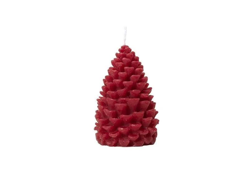 Broste Copenhagen Pine Figure Kerze Burgundy, 7 x 10 cm