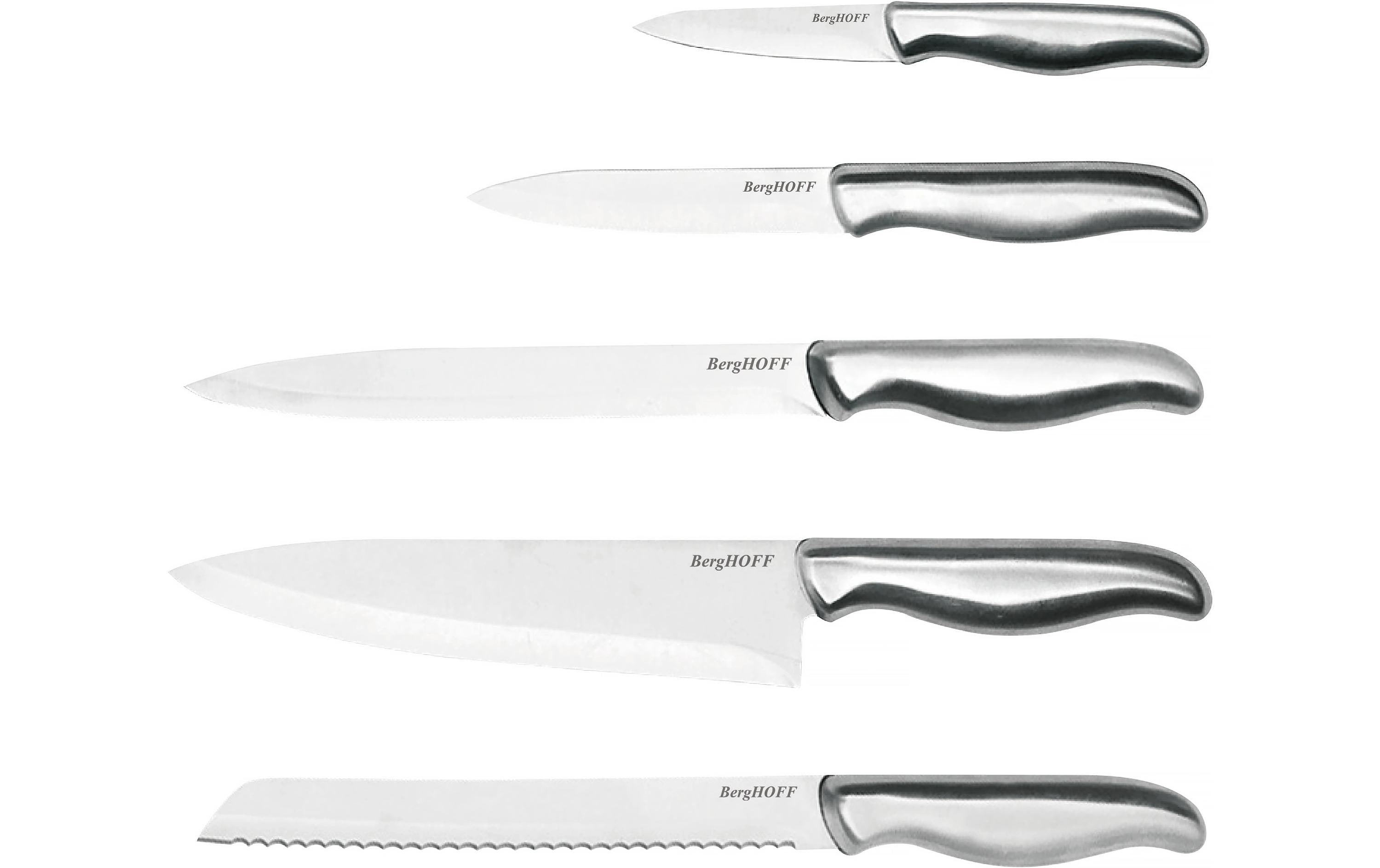 BergHOFF Messerblock-Set mit Messer Entity 6-teilig Braun/Silber