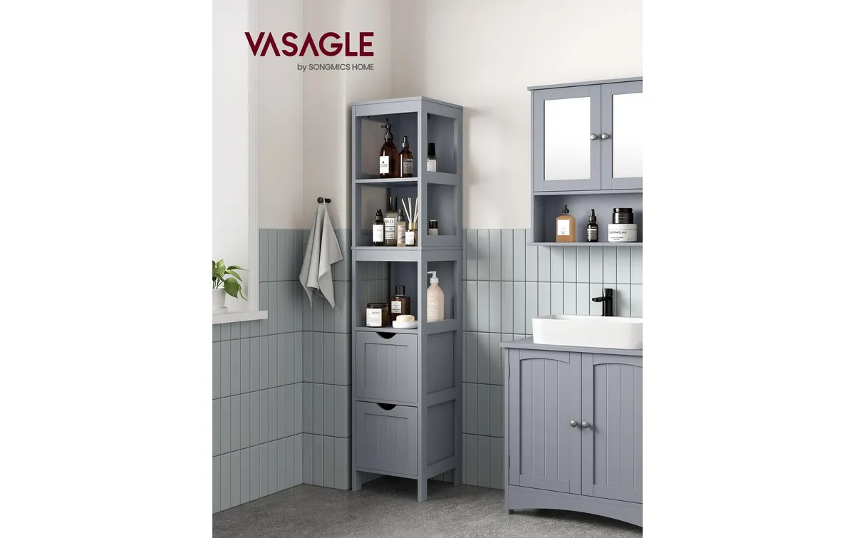VASAGLE Kommode in Landhausstil 30 x 141.5 cm, Grau VASAGLE Kommode in Landhausstil 30 x 141.5 cm, Grau