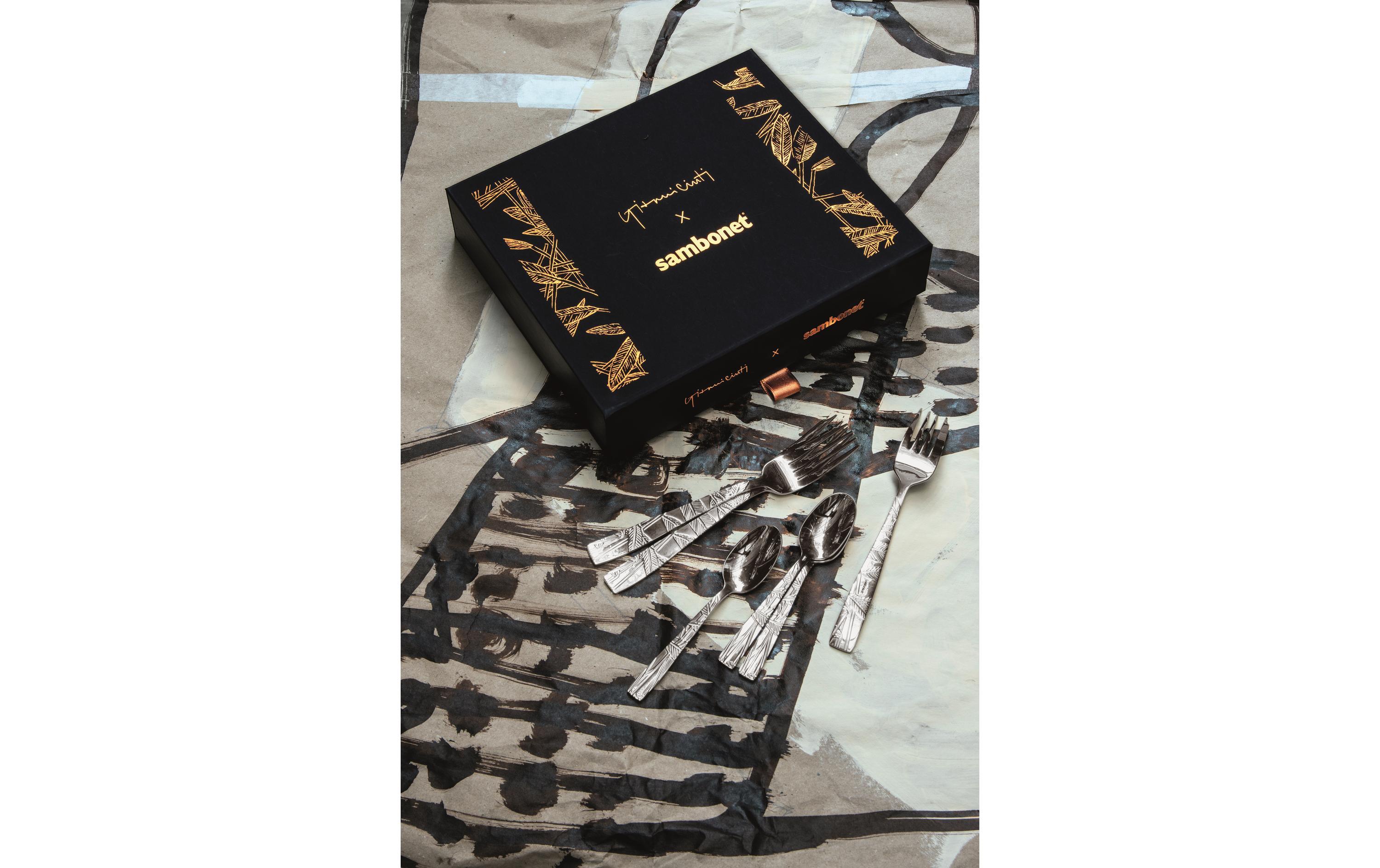 Sambonet Kuchengabel Jungle 6 Stück, Silber