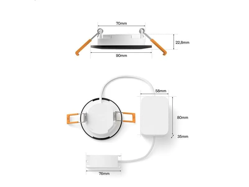 Philips Hue Deckenleuchte WCA Slim Recessed Light S Schwarz