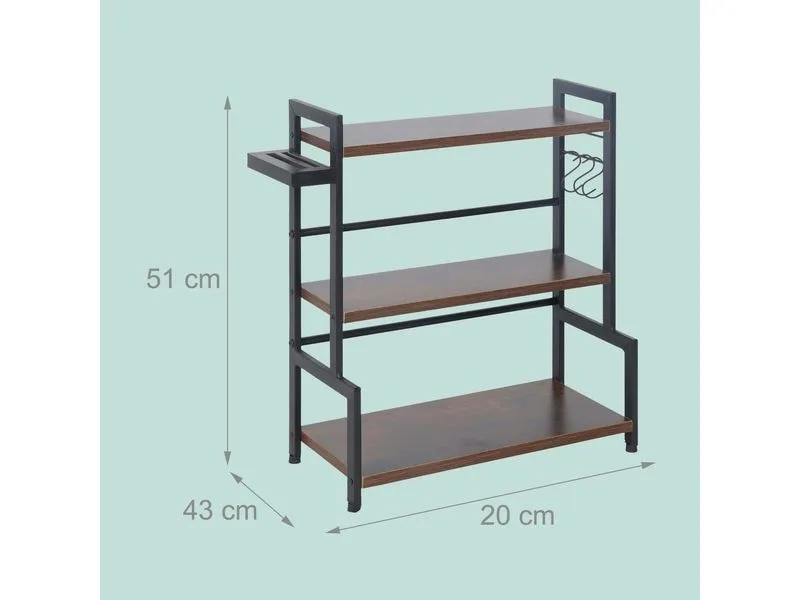 relaxdays Gewürzregal 3 Etagen MDF Metall Industrial-Style relaxdays Gewürzregal 3 Etagen MDF Metall Industrial-Style
