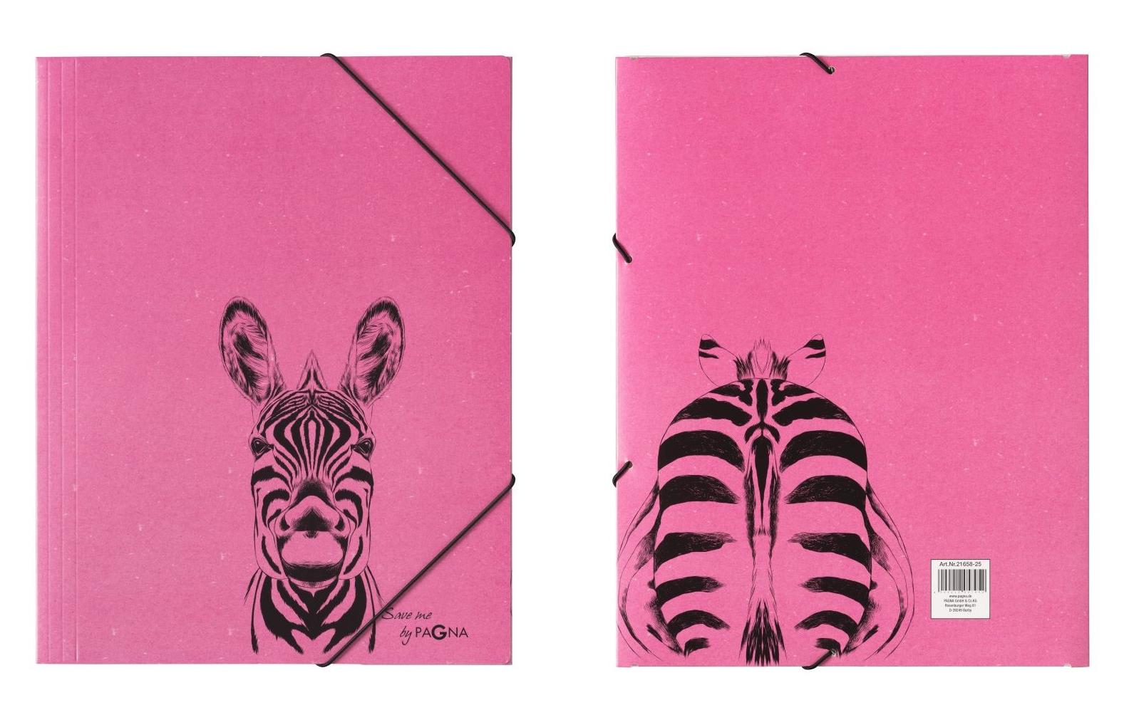 Pagna Gummibandmappe Save me Zebra A4, Pink
