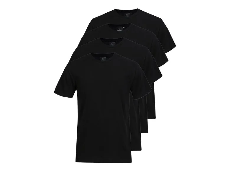 Switcher 4er-Pack Unisex T-Shirt Max Schwarz, L