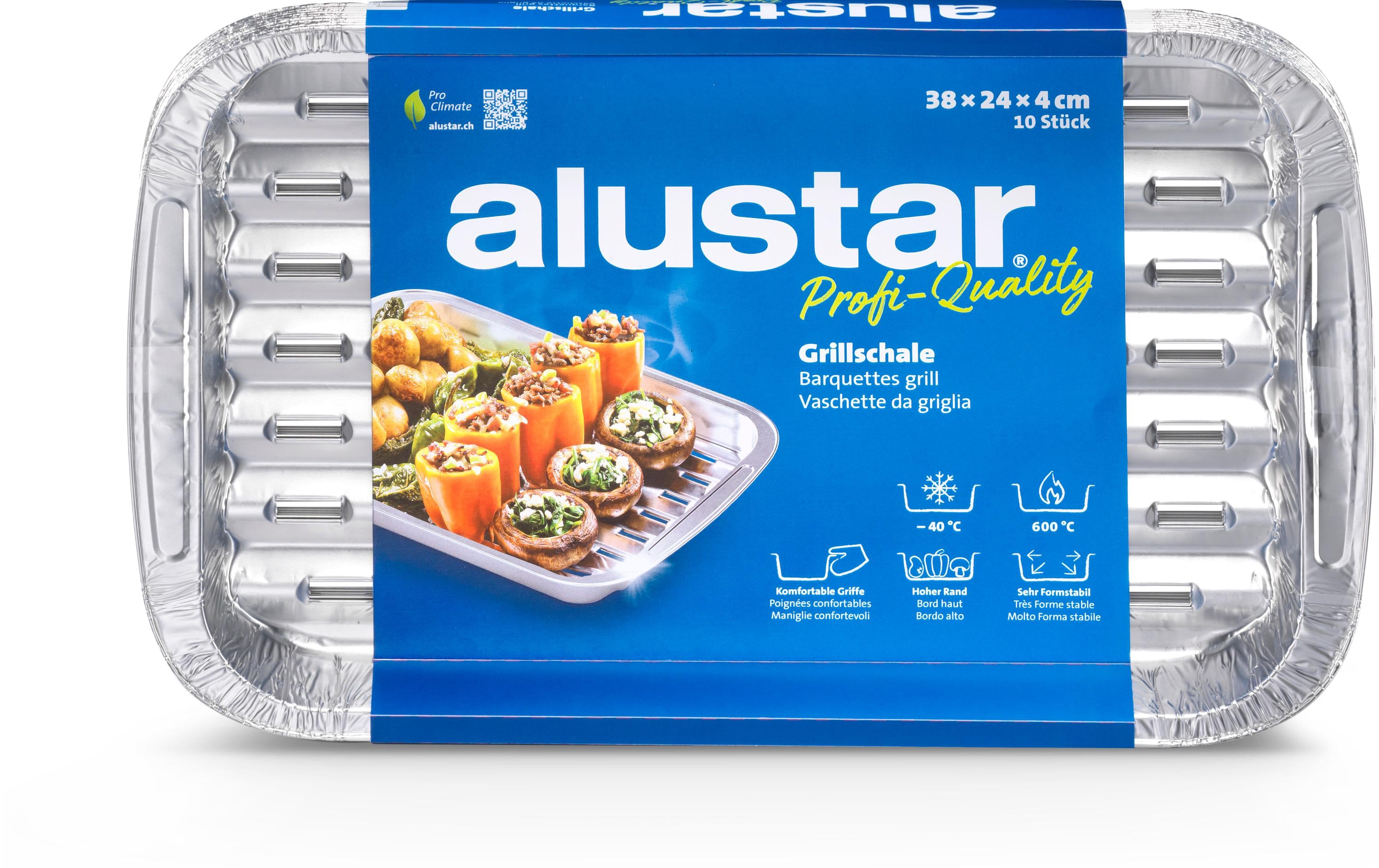 Alustar Grillschale 38 x 24 x 4 cm 10 Stück