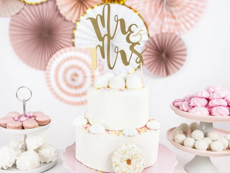 Partydeco Kuchen-Topper Mr & Mrs 25.5 cm, 1 Stück, Gold Partydeco Kuchen-Topper Mr & Mrs 25.5 cm, 1 Stück, Gold