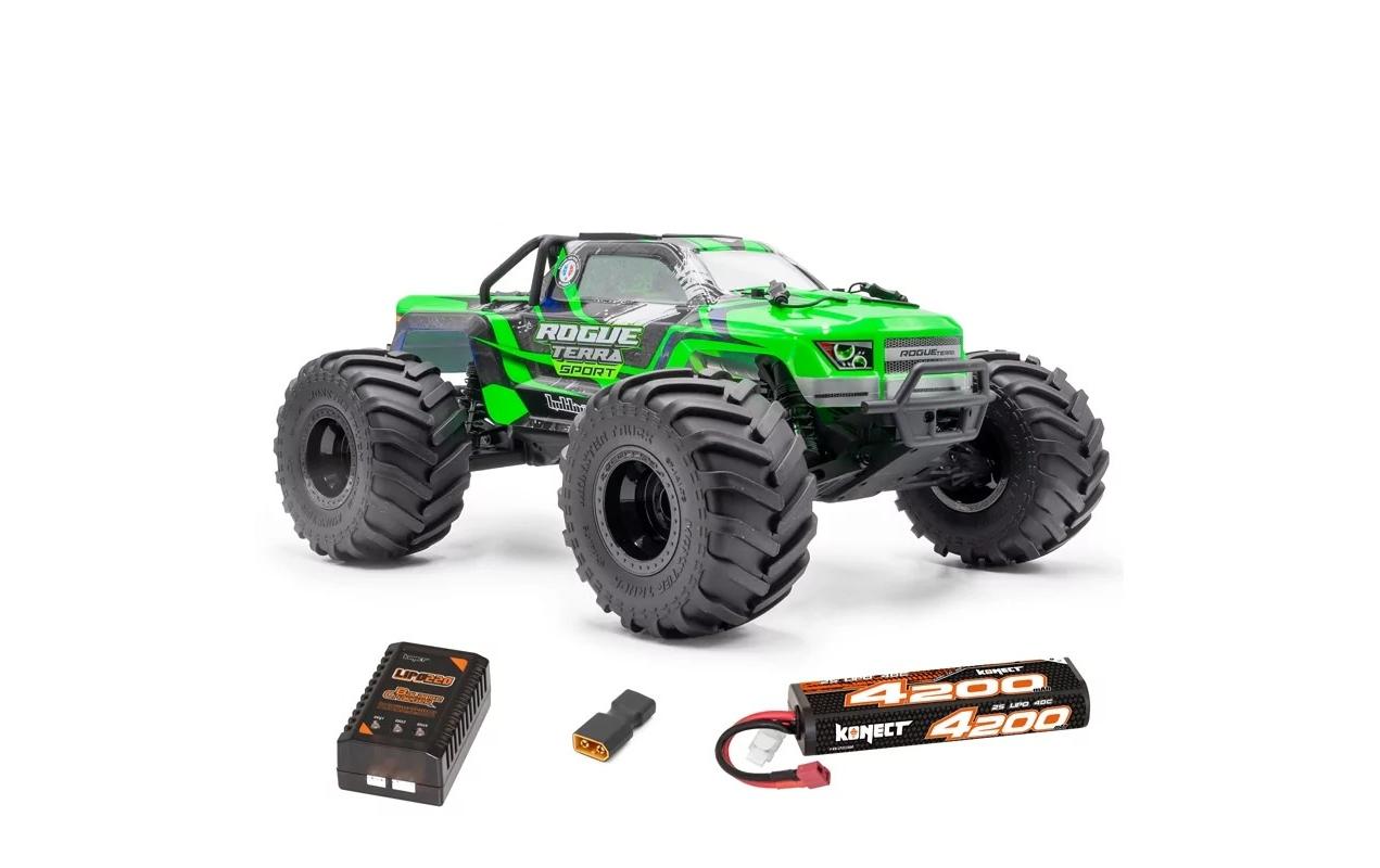 Hobbytech Monster Truck Rogue Terra Brushless Grün, RTR, 1:10
