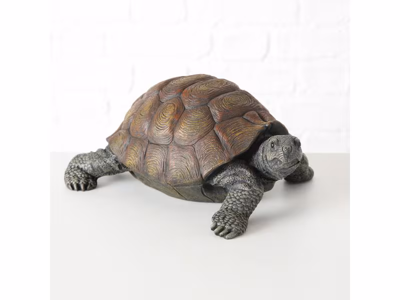 Boltze Aufsteller Slomo Schildkröte 25 cm x 14 cm, Braun/Grau