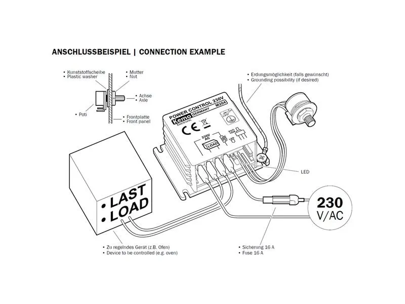 Kemo M204 Leistungsregler 230 V, max. 16 A, für Heizungen Kemo M204 Leistungsregler 230 V, max. 16 A, für Heizungen
