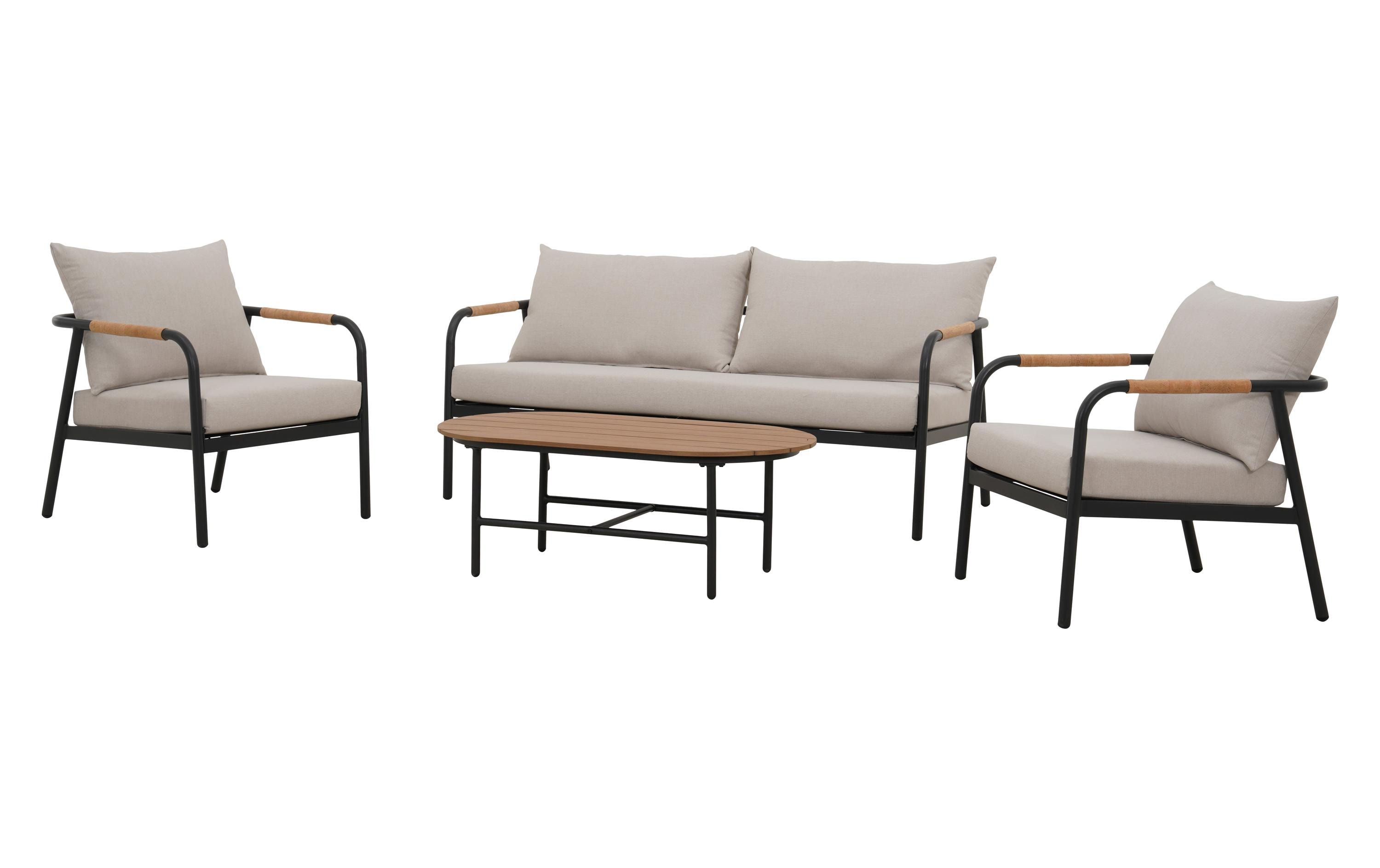 Schou Loungeset Olga 4-teilig - Weiss, Braun