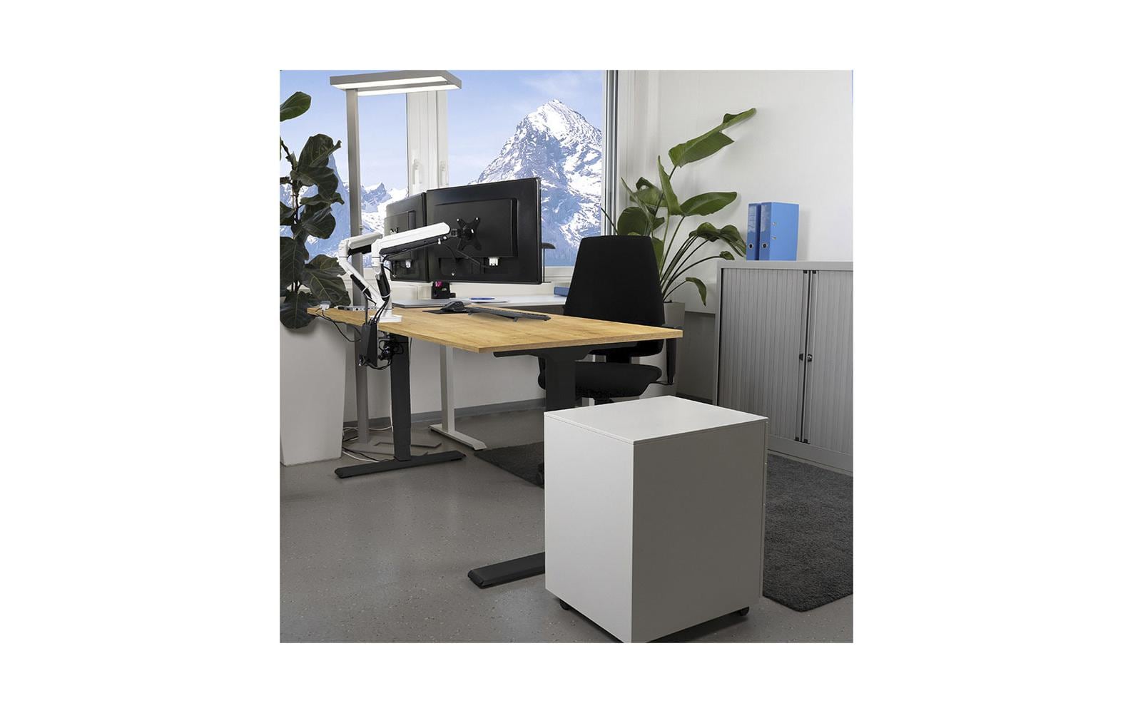 Contini höhenverstellbarer Bürotisch 1.4 x 0.8 m Eiche/Schwarz