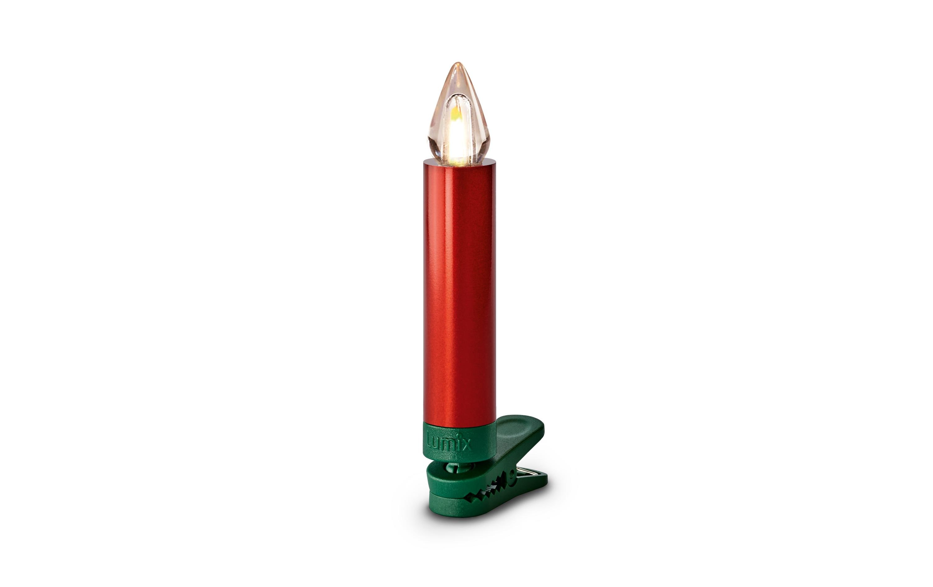 Lumix LED Baumkerze SuperLight Flame, Rot, 6er-Set
