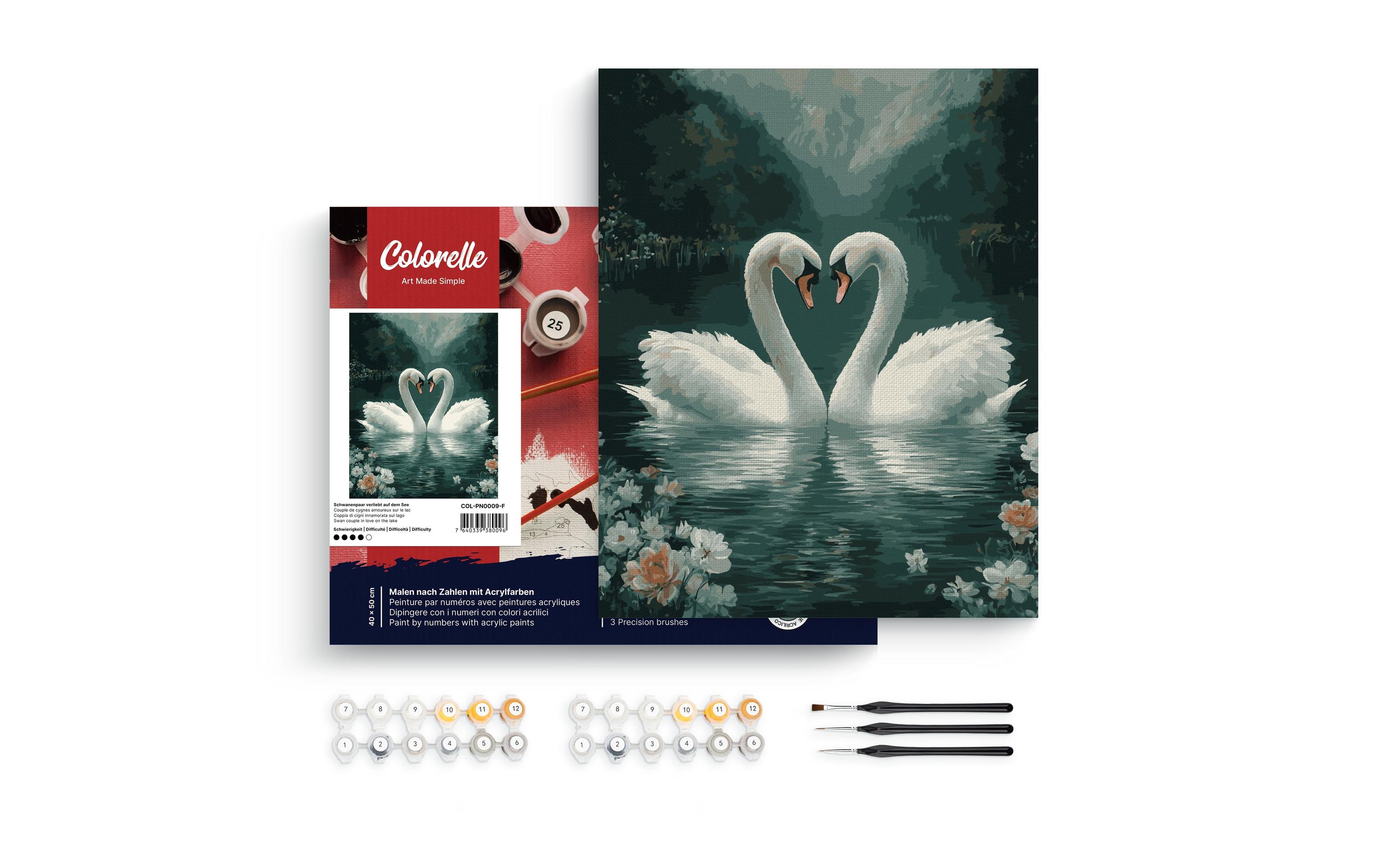 Colorelle Malen nach Zahlen Schwanenpaar verliebt auf dem See Colorelle Malen nach Zahlen Schwanenpaar verliebt auf dem See