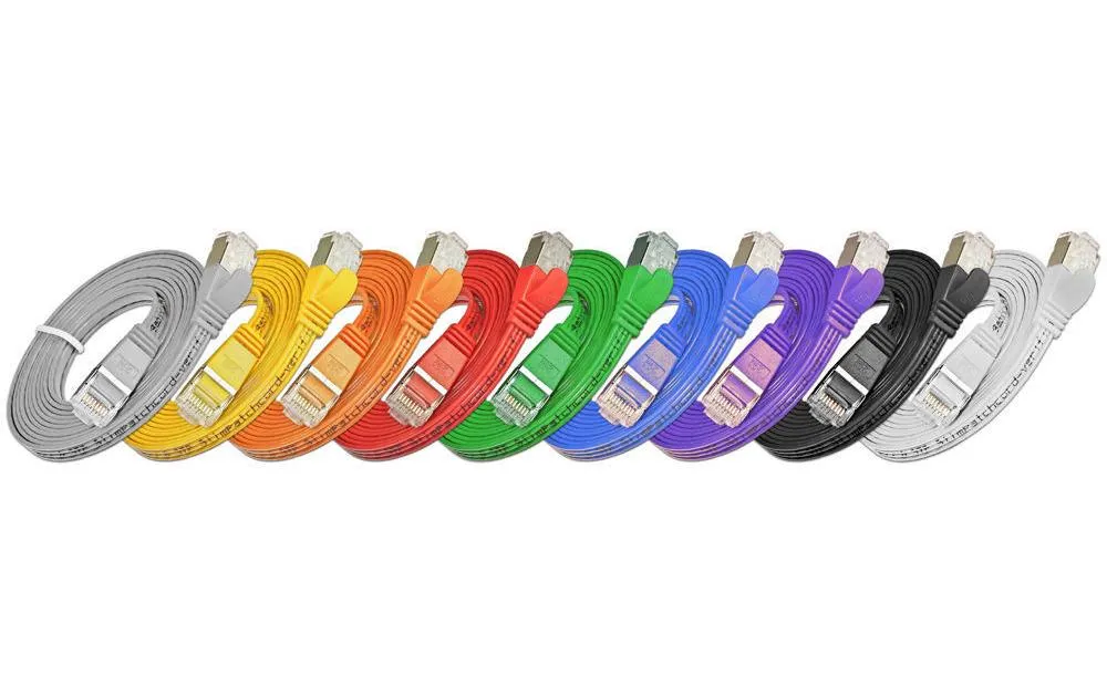 SLIM Slimpatchkabel RJ-45 - RJ-45, Cat 6, STP, 0.25 m, Rot