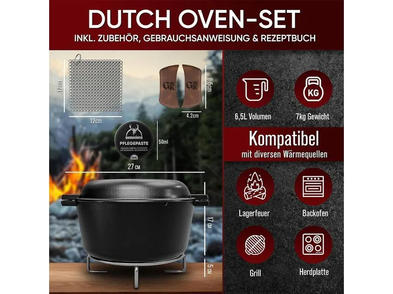 Gusskoenig 2in1 Dutch Oven -Topf 4.8 l und Pfanne 1.8 l Gusskoenig 2in1 Dutch Oven -Topf 4.8 l und Pfanne 1.8 l