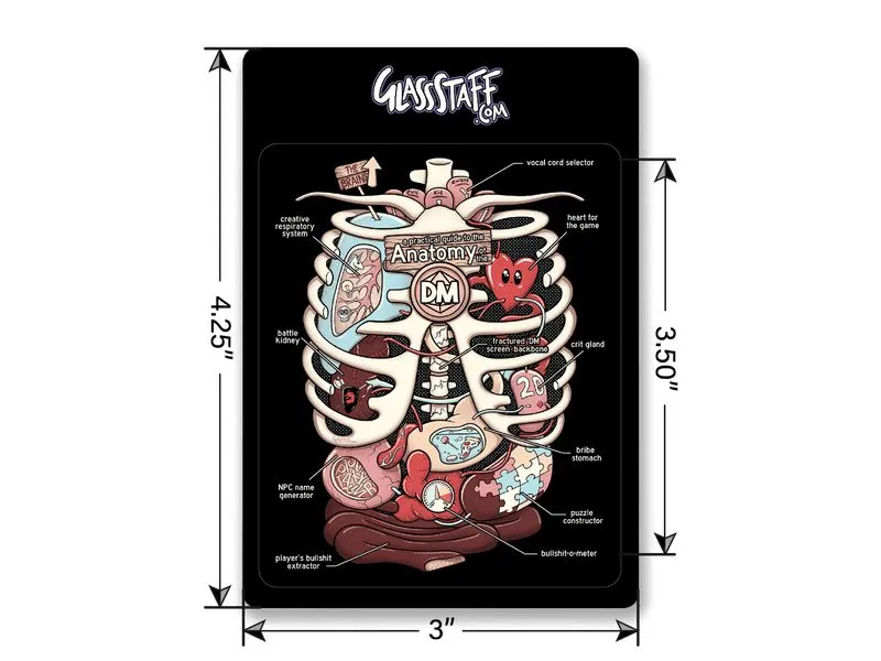 Glass Staff Anatomy of the DM Sticker Schwarz/Mehrfarbig Glass Staff Anatomy of the DM Sticker Schwarz/Mehrfarbig