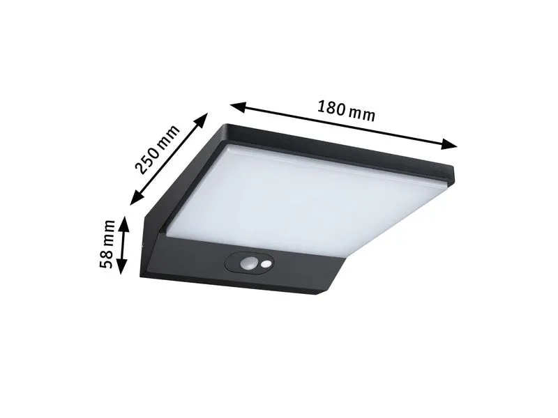 Paulmann Solar LED Aussenwandleuchte Ronas, Dunkelgrau Paulmann Solar LED Aussenwandleuchte Ronas, Dunkelgrau